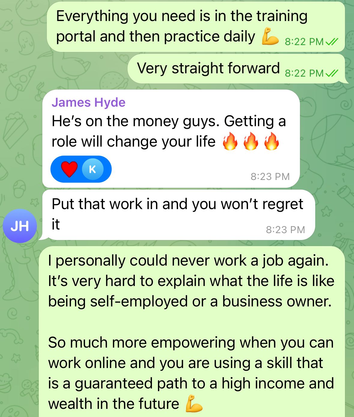 Member message result shared with Closer Institute